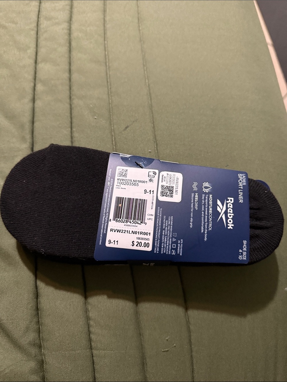 Reebok Low-Cut No-Show Athletic Socks - Black